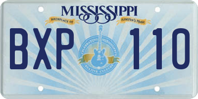 MS license plate BXP110