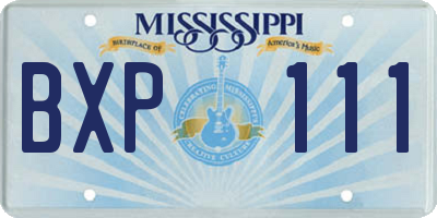 MS license plate BXP111