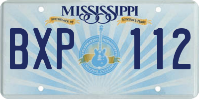 MS license plate BXP112
