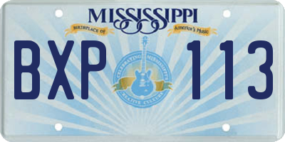 MS license plate BXP113