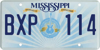 MS license plate BXP114