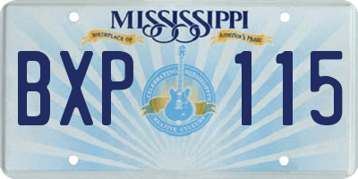 MS license plate BXP115