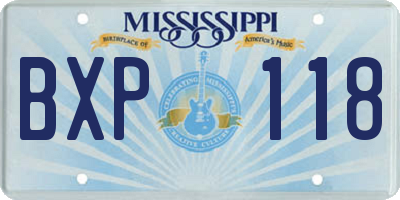 MS license plate BXP118