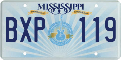 MS license plate BXP119