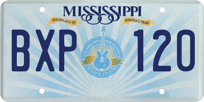 MS license plate BXP120