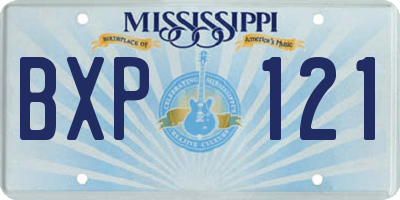 MS license plate BXP121