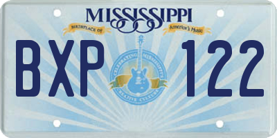 MS license plate BXP122