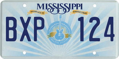 MS license plate BXP124