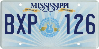 MS license plate BXP126