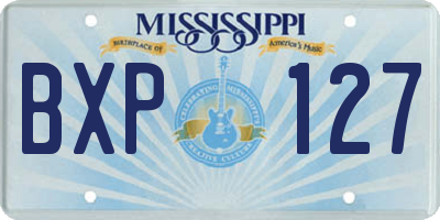 MS license plate BXP127