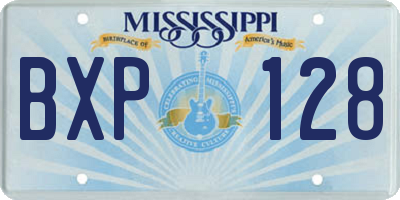 MS license plate BXP128
