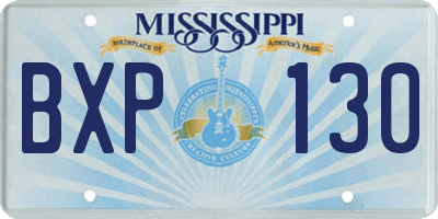 MS license plate BXP130