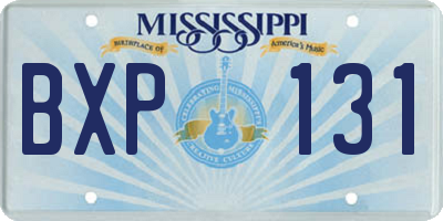 MS license plate BXP131
