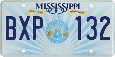 MS license plate BXP132