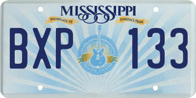 MS license plate BXP133