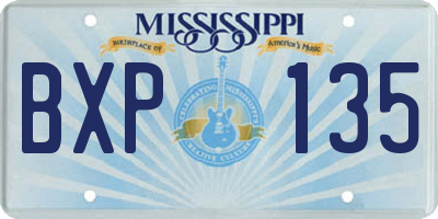 MS license plate BXP135