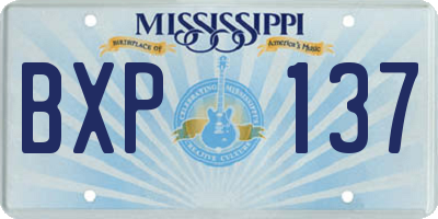 MS license plate BXP137