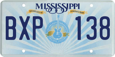 MS license plate BXP138