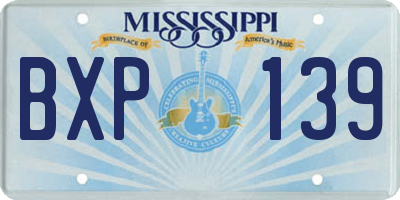 MS license plate BXP139