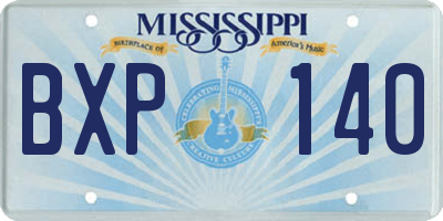 MS license plate BXP140