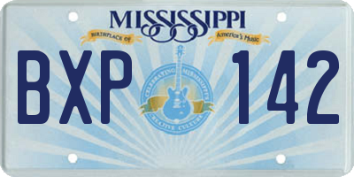 MS license plate BXP142