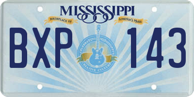 MS license plate BXP143