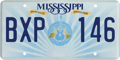 MS license plate BXP146