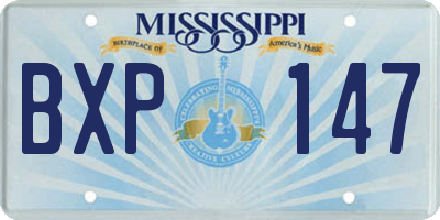 MS license plate BXP147