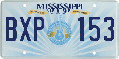 MS license plate BXP153