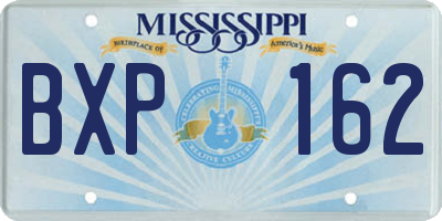 MS license plate BXP162