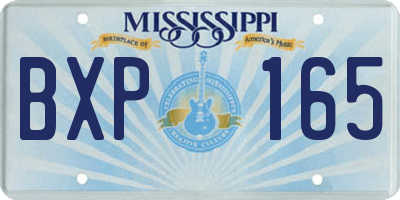 MS license plate BXP165