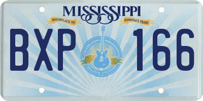 MS license plate BXP166