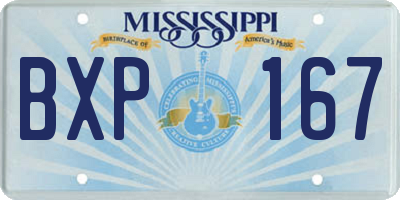 MS license plate BXP167