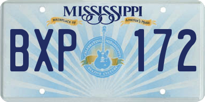 MS license plate BXP172