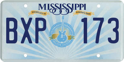 MS license plate BXP173