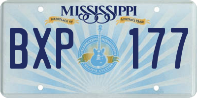 MS license plate BXP177
