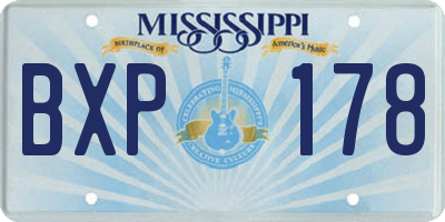 MS license plate BXP178