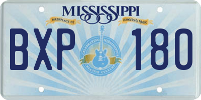 MS license plate BXP180