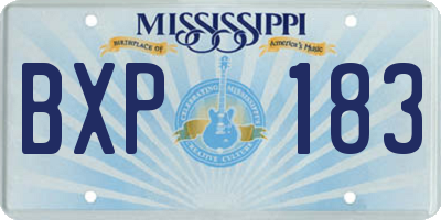 MS license plate BXP183