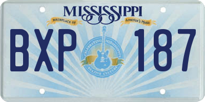 MS license plate BXP187
