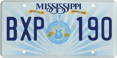 MS license plate BXP190
