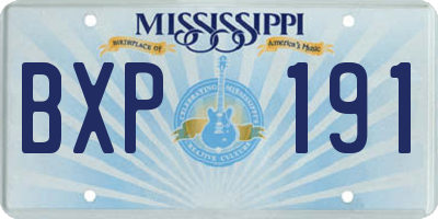 MS license plate BXP191