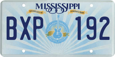 MS license plate BXP192
