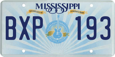 MS license plate BXP193
