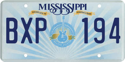 MS license plate BXP194