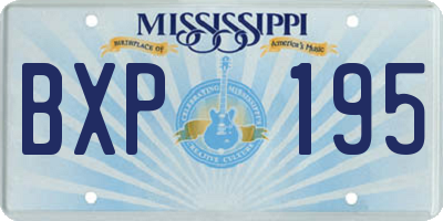 MS license plate BXP195
