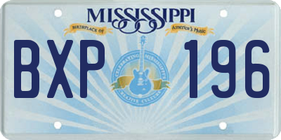 MS license plate BXP196