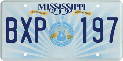MS license plate BXP197