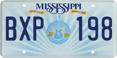 MS license plate BXP198