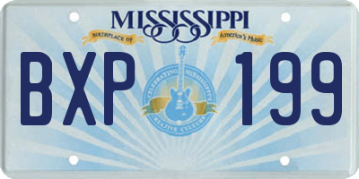 MS license plate BXP199